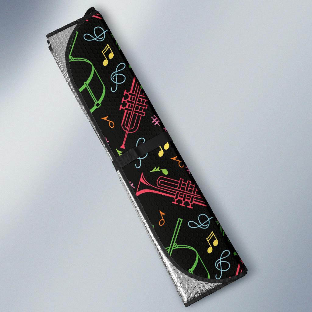 Cello Neon Pattern Print Design 02 Car Sun Shade-JORJUNE.COM