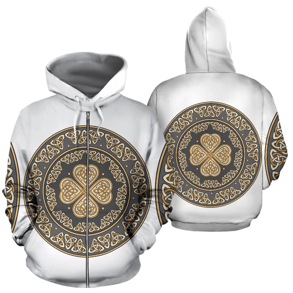 Celtic Print All Over Zip Up Hoodie