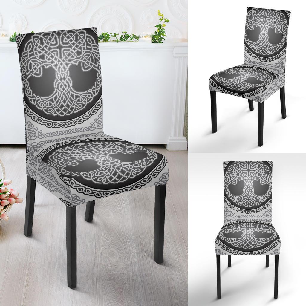 Celtic Tree of life Print Dining Chair Slipcover-JORJUNE.COM