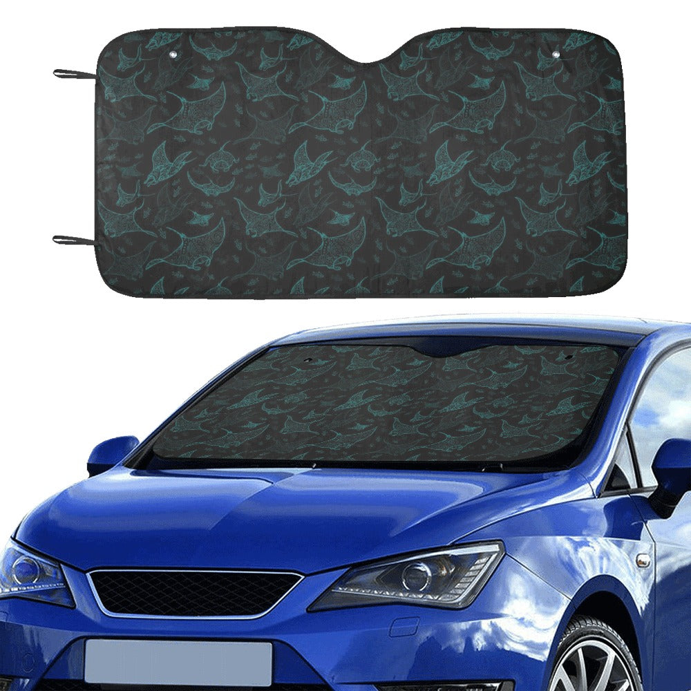 Manta Ray Print Design LKS402 Car front Windshield Sun Shade