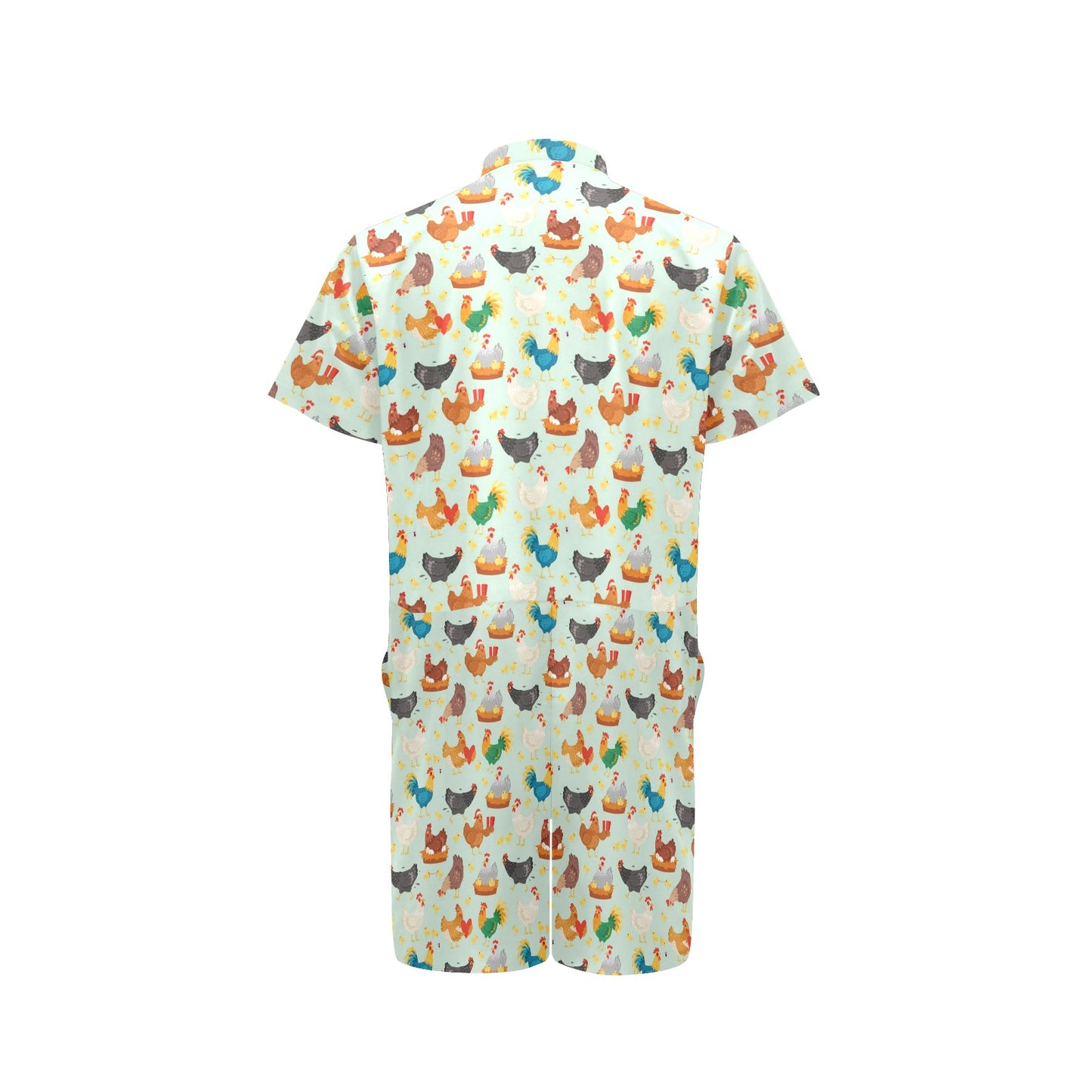 Chicken Pattern Print Design 07 Men's Romper