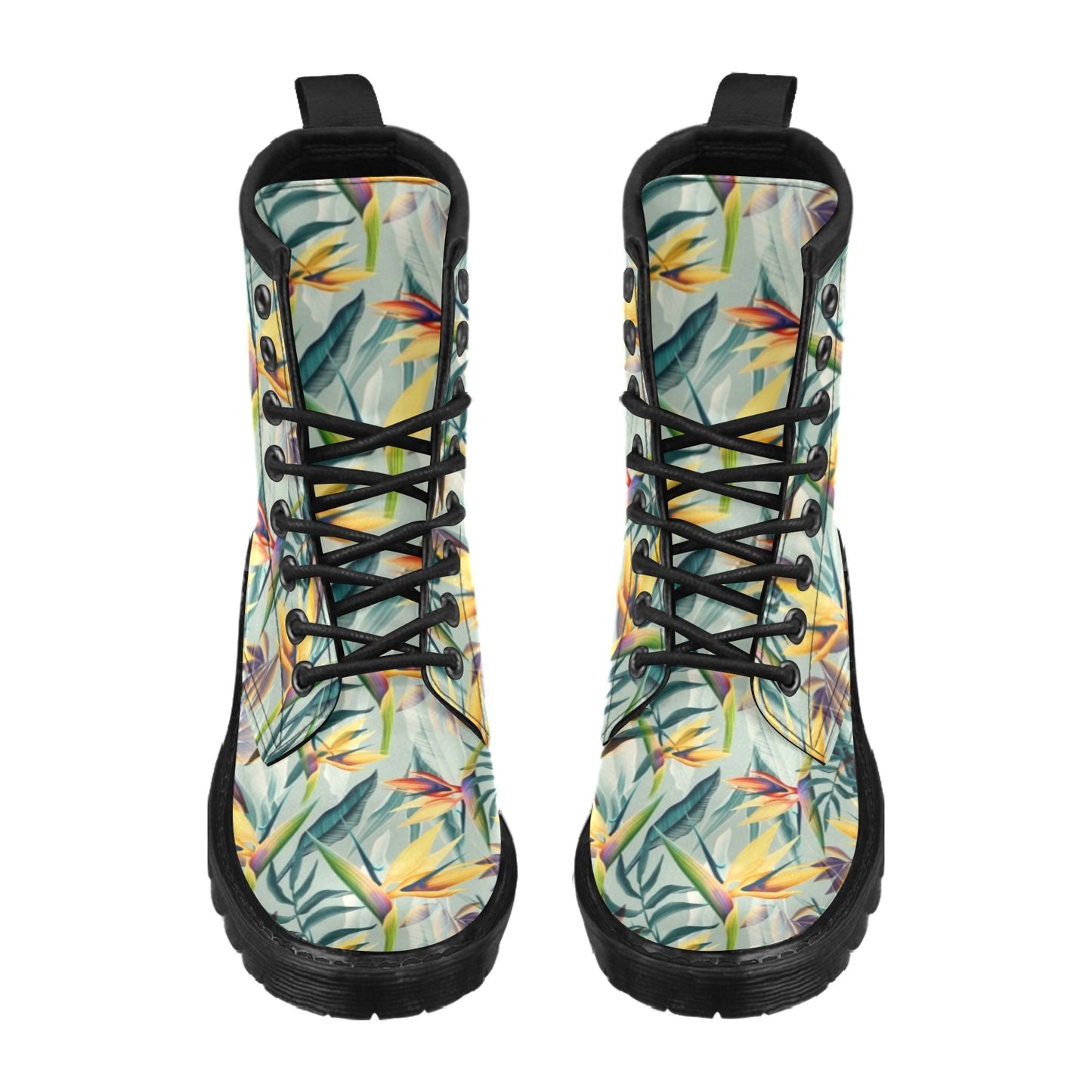 Tropical Flower Pattern Print Design TF022 Women's Boots