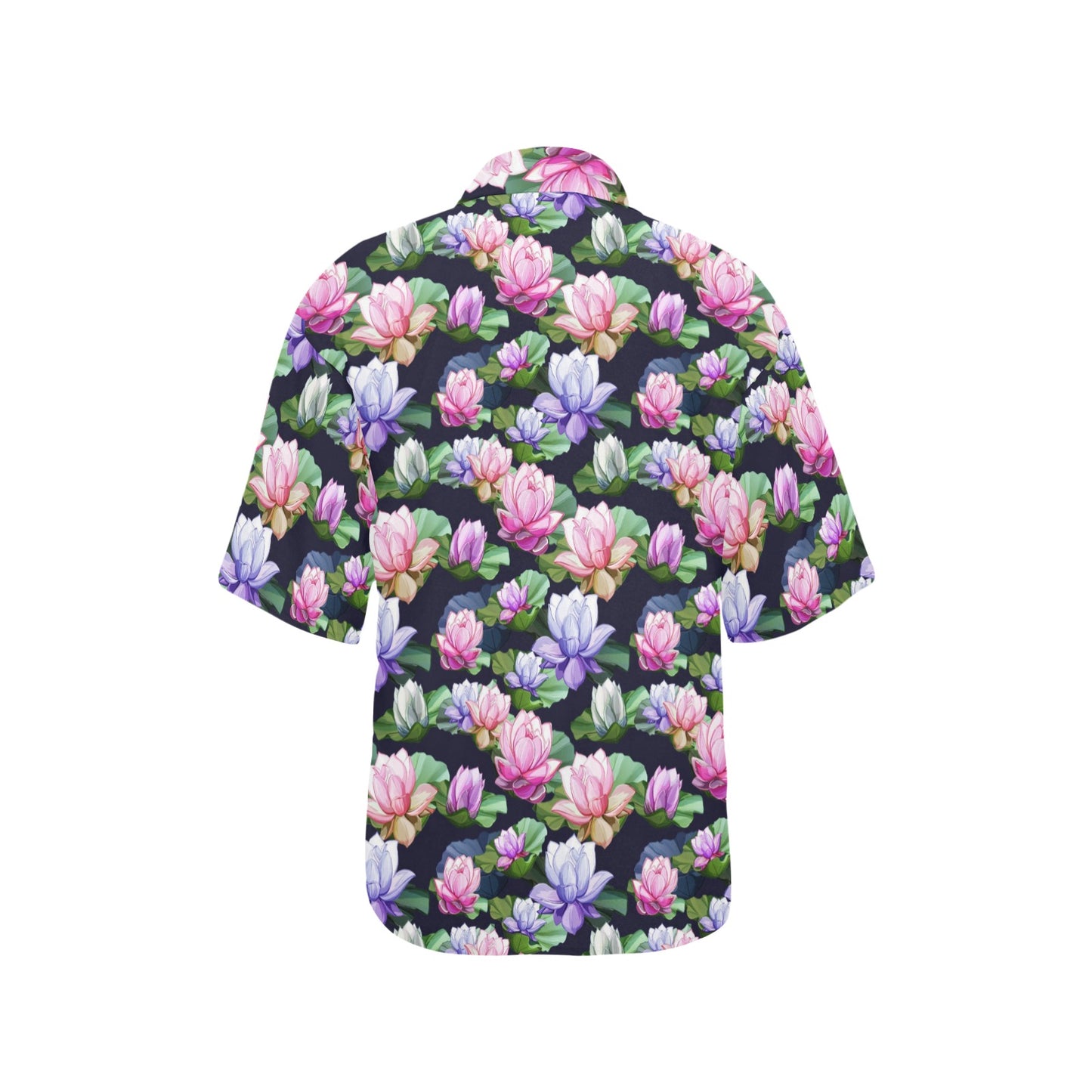 Lotus Flower Print Design Women's Hawaiian Shirt