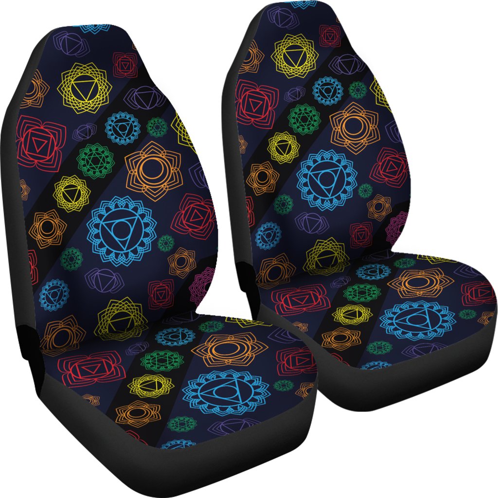 Chakra Colorful Print Pattern Universal Fit Car Seat Covers