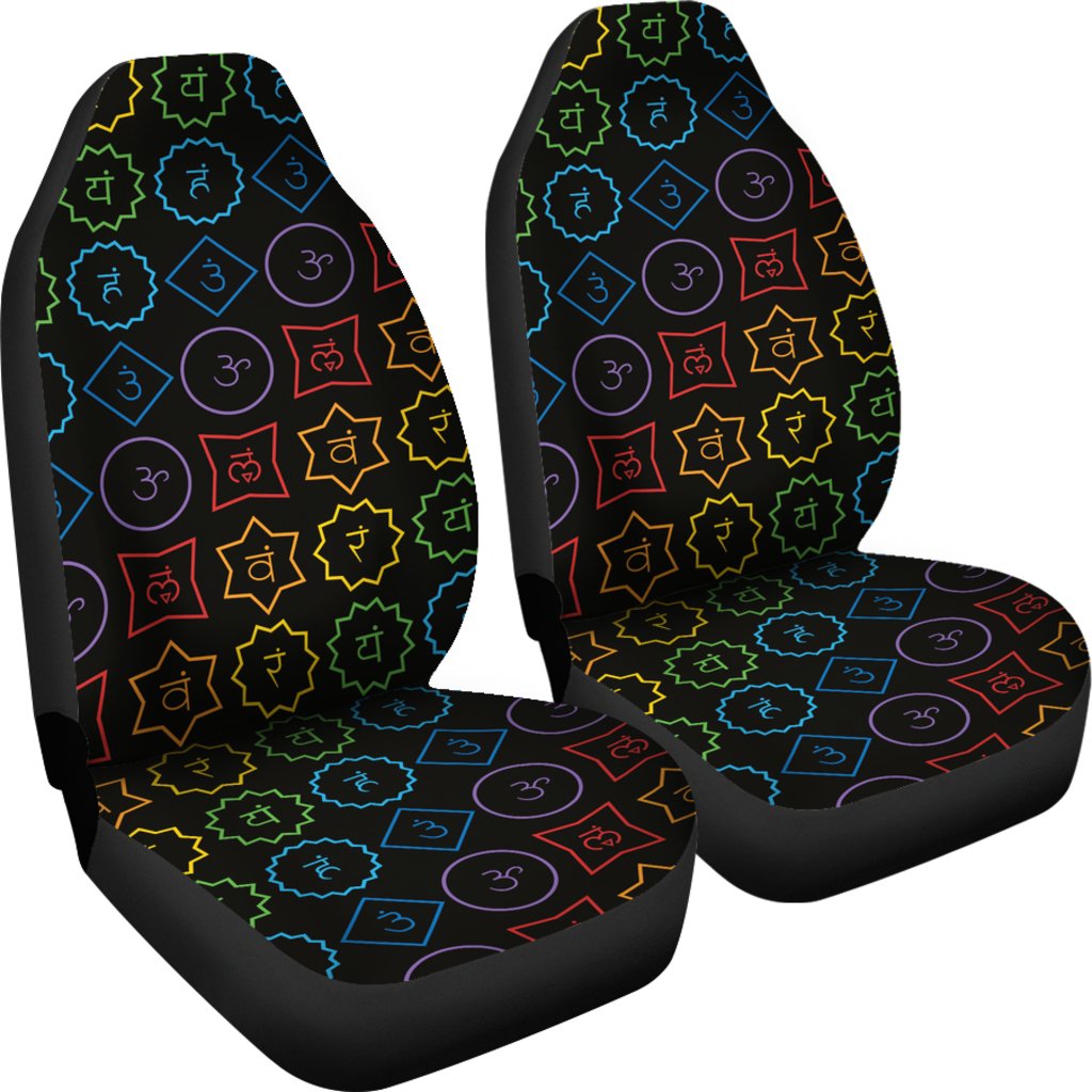 Chakra Colorful Symbol Pattern Universal Fit Car Seat Covers