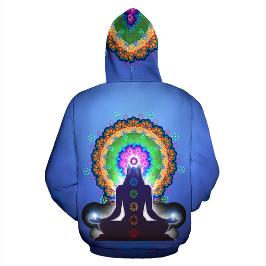 Chakra Zen Yoga All Over Zip Up Hoodie