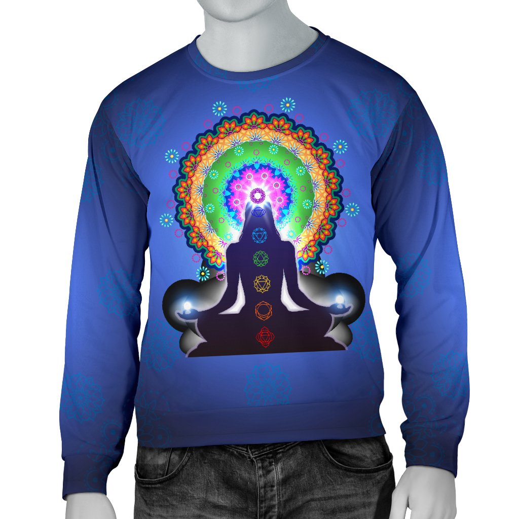 Chakra Zen Yoga Men Crewneck Sweatshirt