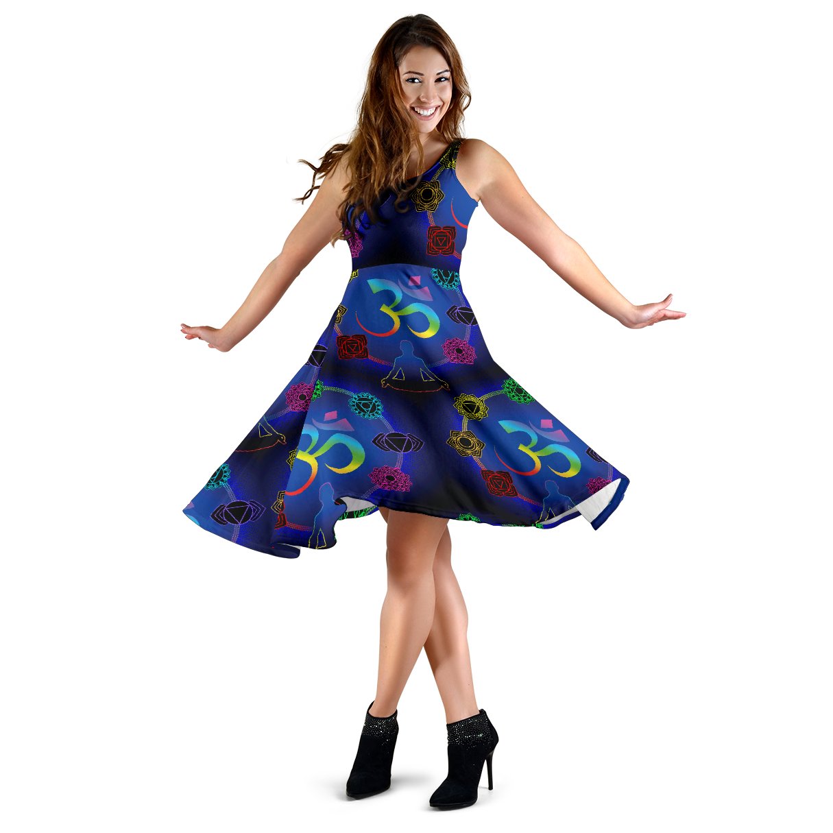 Chakra Zen Yoga OM Sleeveless Mini Dress