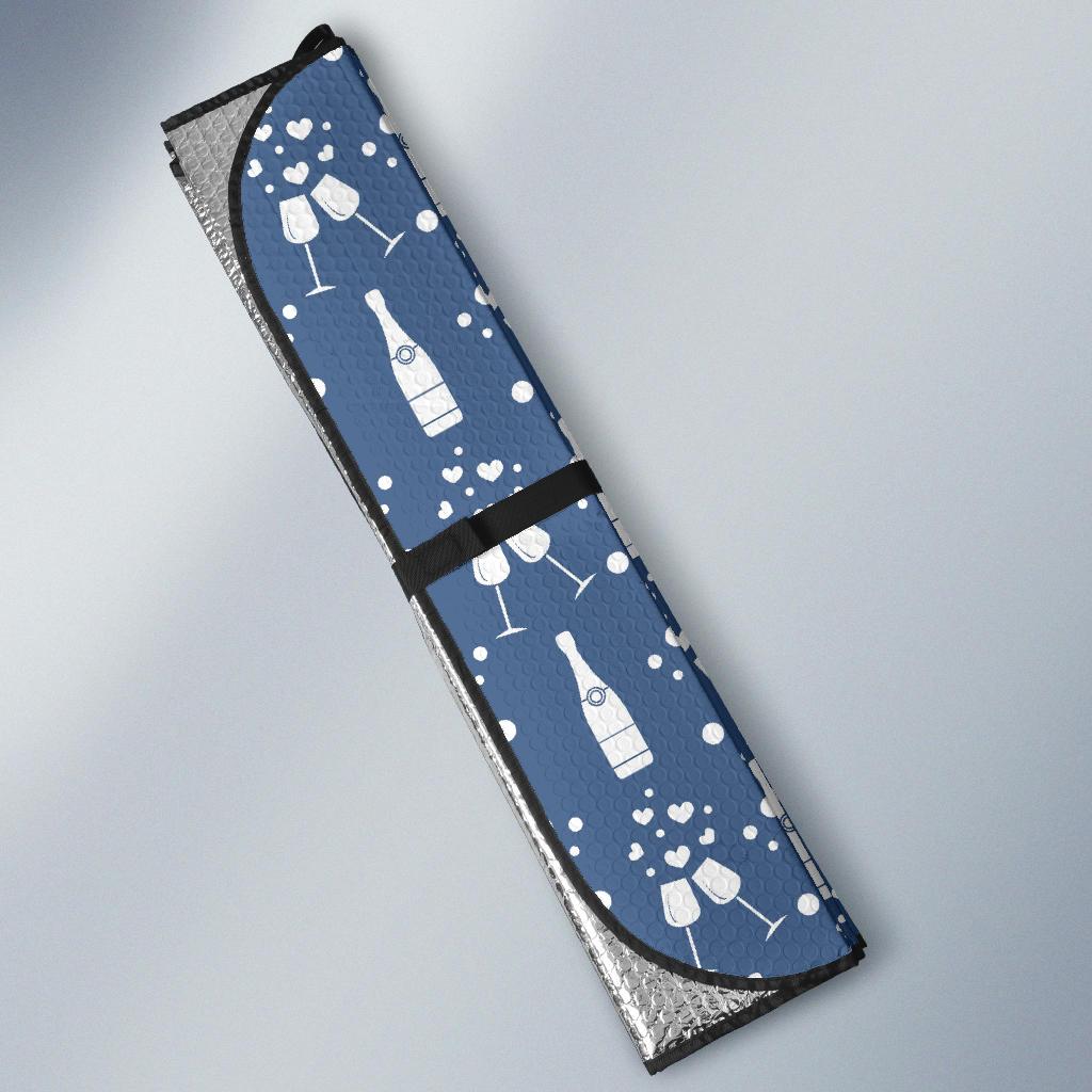 Champagne Pattern Print Design 05 Car Sun Shade-JORJUNE.COM