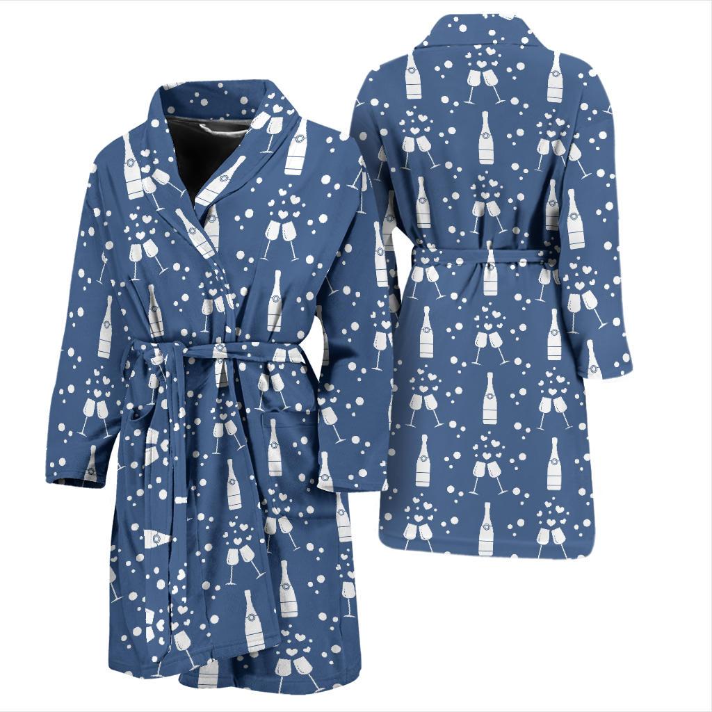 Champagne Pattern Print Design 05 Men Bathrobe-JORJUNE.COM