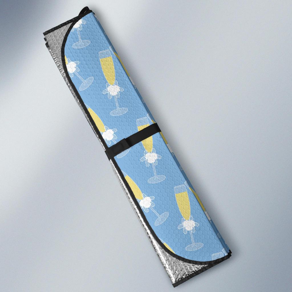 Champagne Pattern Print Design 06 Car Sun Shade-JORJUNE.COM