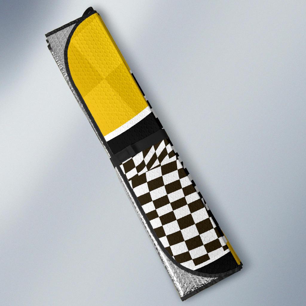 Checkered Pattern Print Design 02 Car Sun Shade-JORJUNE.COM