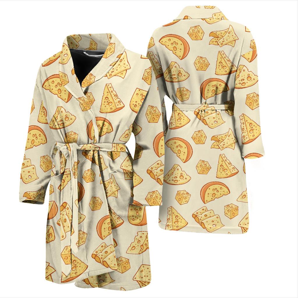 Cheese Pattern Print Design 01 Men Bathrobe-JORJUNE.COM