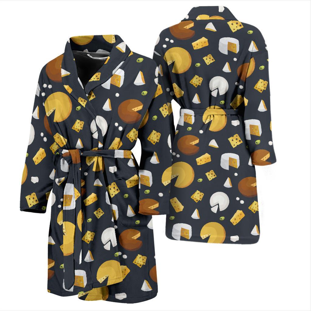 Cheese Pattern Print Design 03 Men Bathrobe-JORJUNE.COM