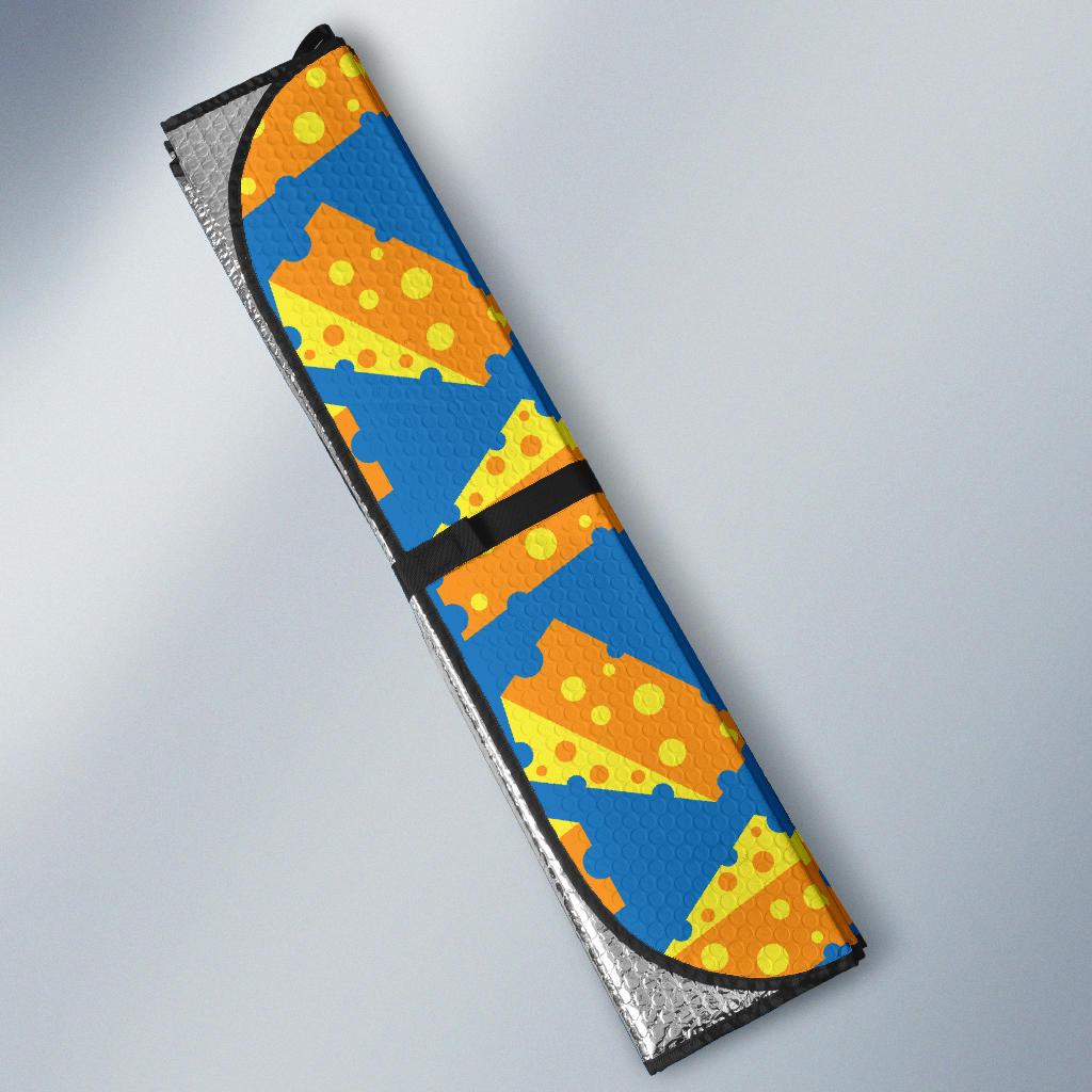Cheese Pattern Print Design 05 Car Sun Shade-JORJUNE.COM