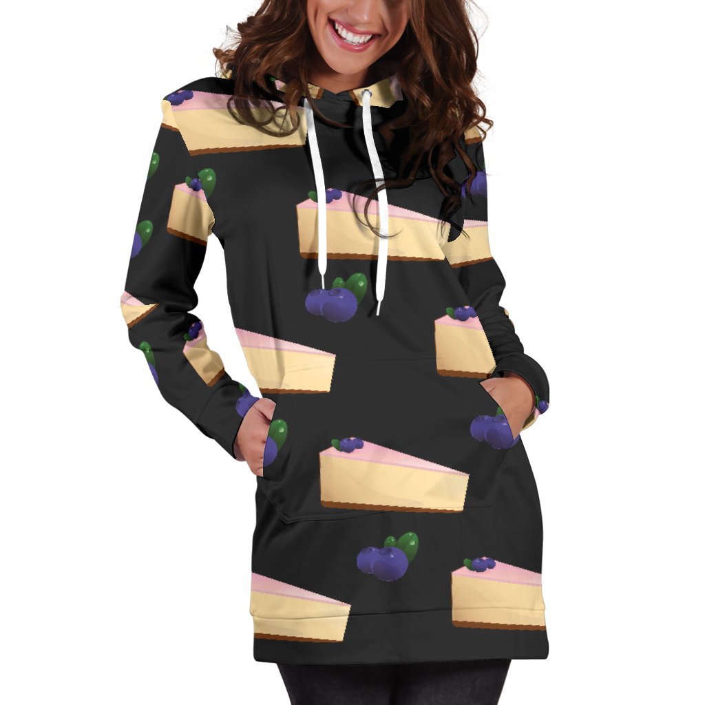 Cheesecake blueberry Pattern Print Design CK01 Women Hoodie Dress