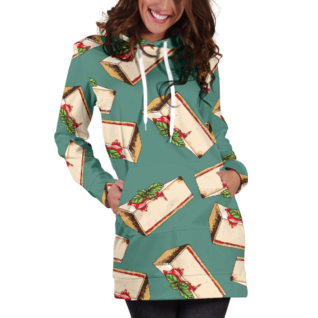 Cheesecake Pattern Print Design CK02 Women Hoodie Dress