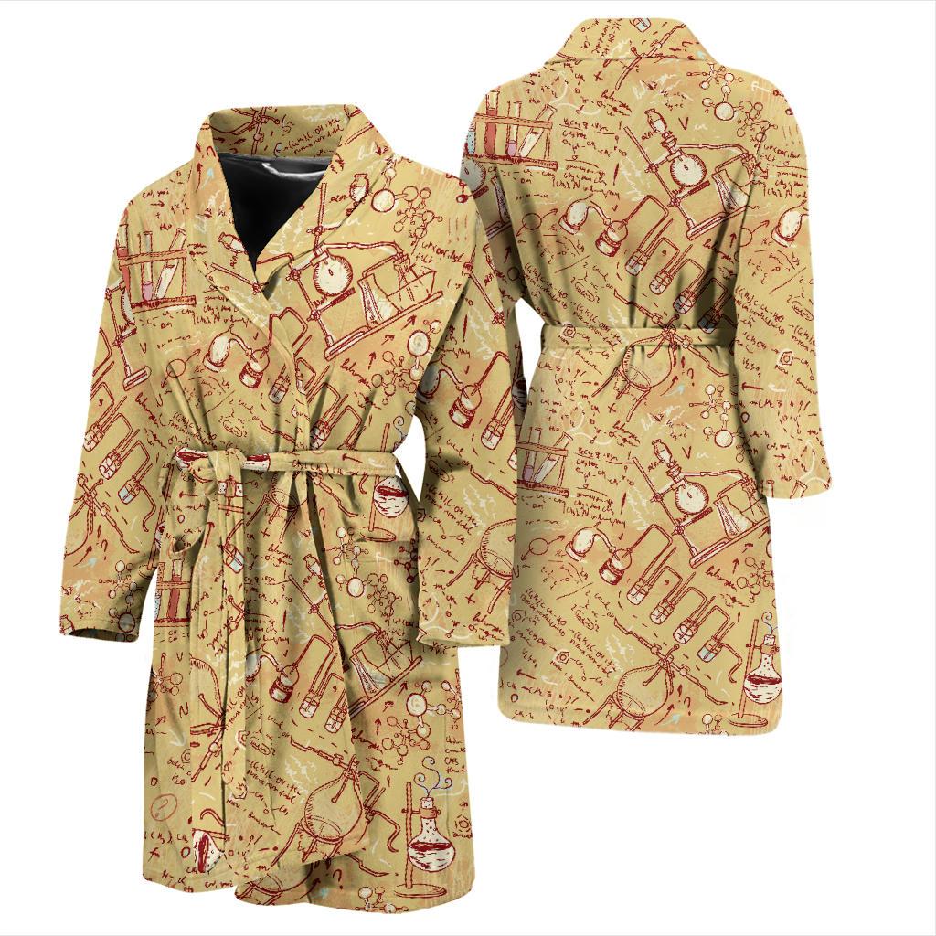 Chemical Pattern Print Design 01 Men Bathrobe-JORJUNE.COM