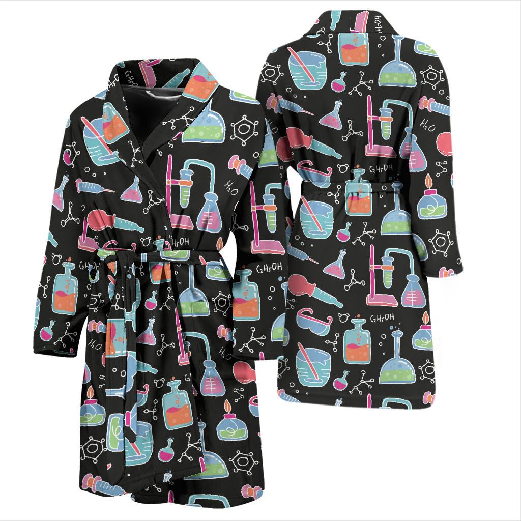 Chemical Pattern Print Design 06 Men Bathrobe-JORJUNE.COM