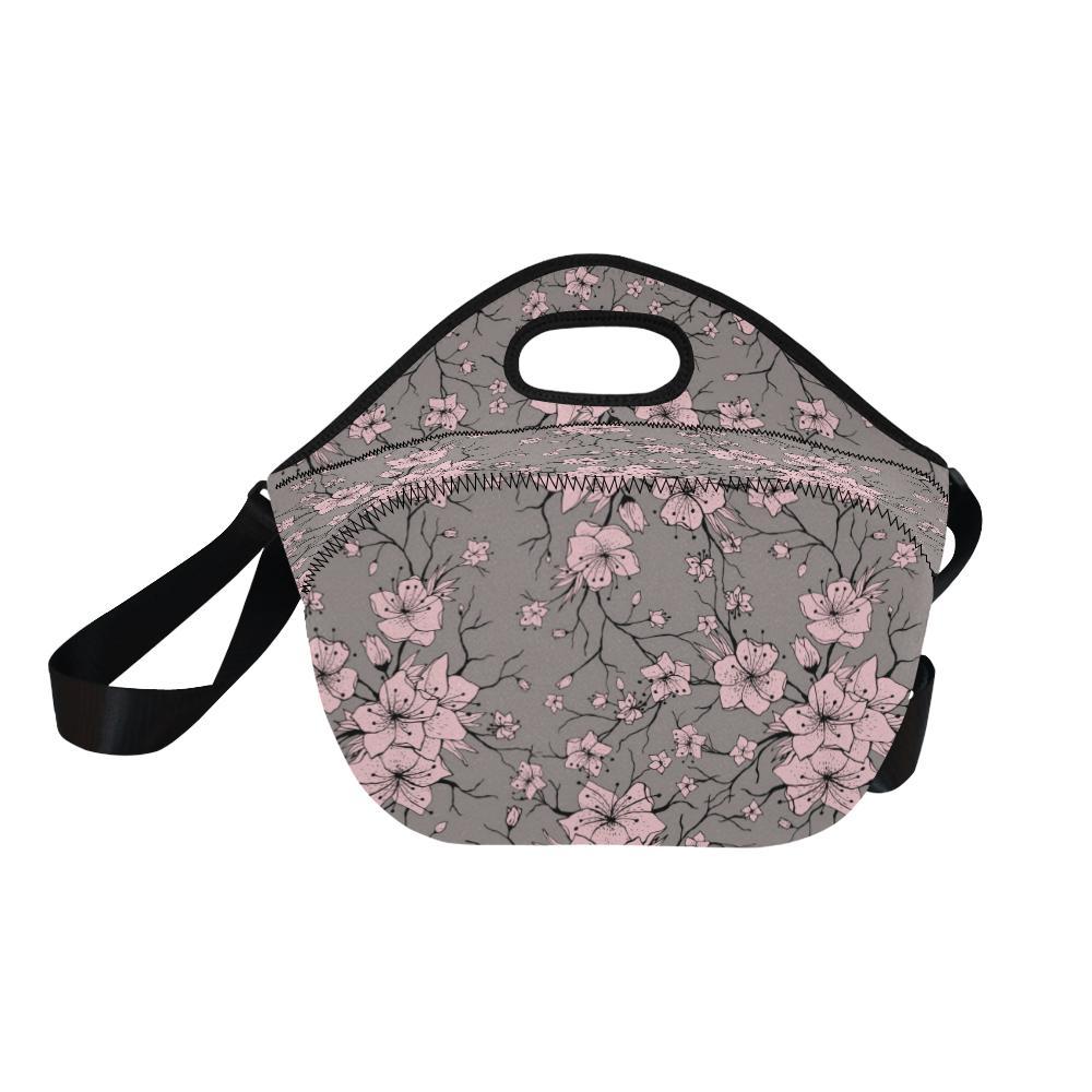 Cherry Blossom Pattern Print Design CB05 Neoprene Lunch Bag-JorJune
