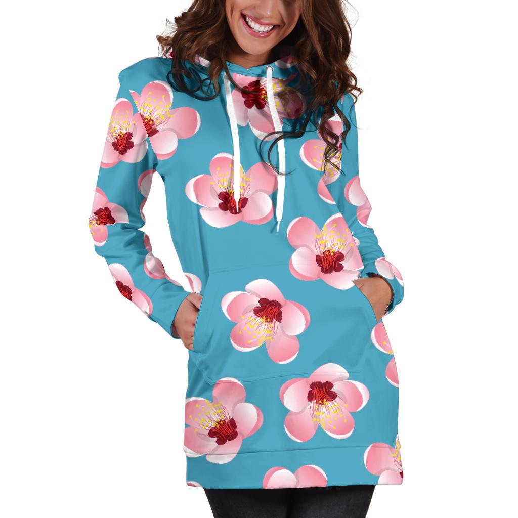 Cherry Blossom Pattern Print Design CB09 Women Hoodie Dress