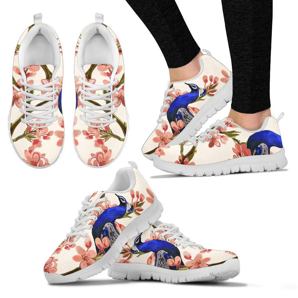 Cherry Blossom Sakura Peacock Women Sneakers
