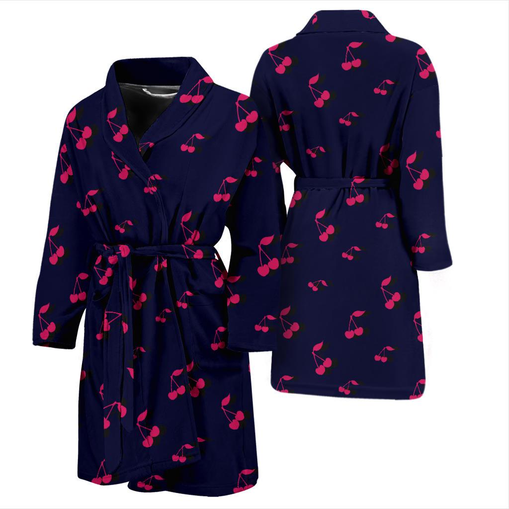 Cherry Pattern Print Design 02 Men Bathrobe-JORJUNE.COM