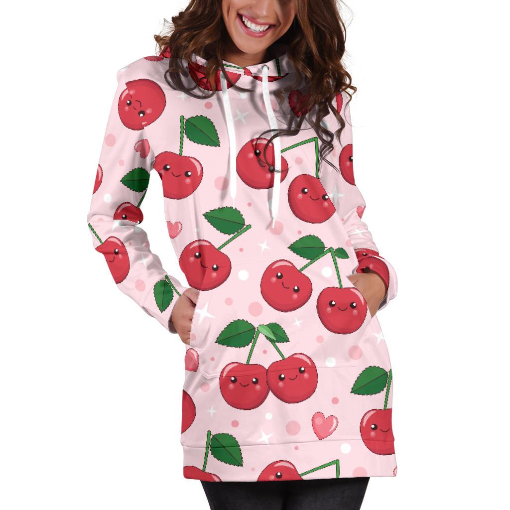 Cherry Pattern Print Design CH02 Women Hoodie Dress