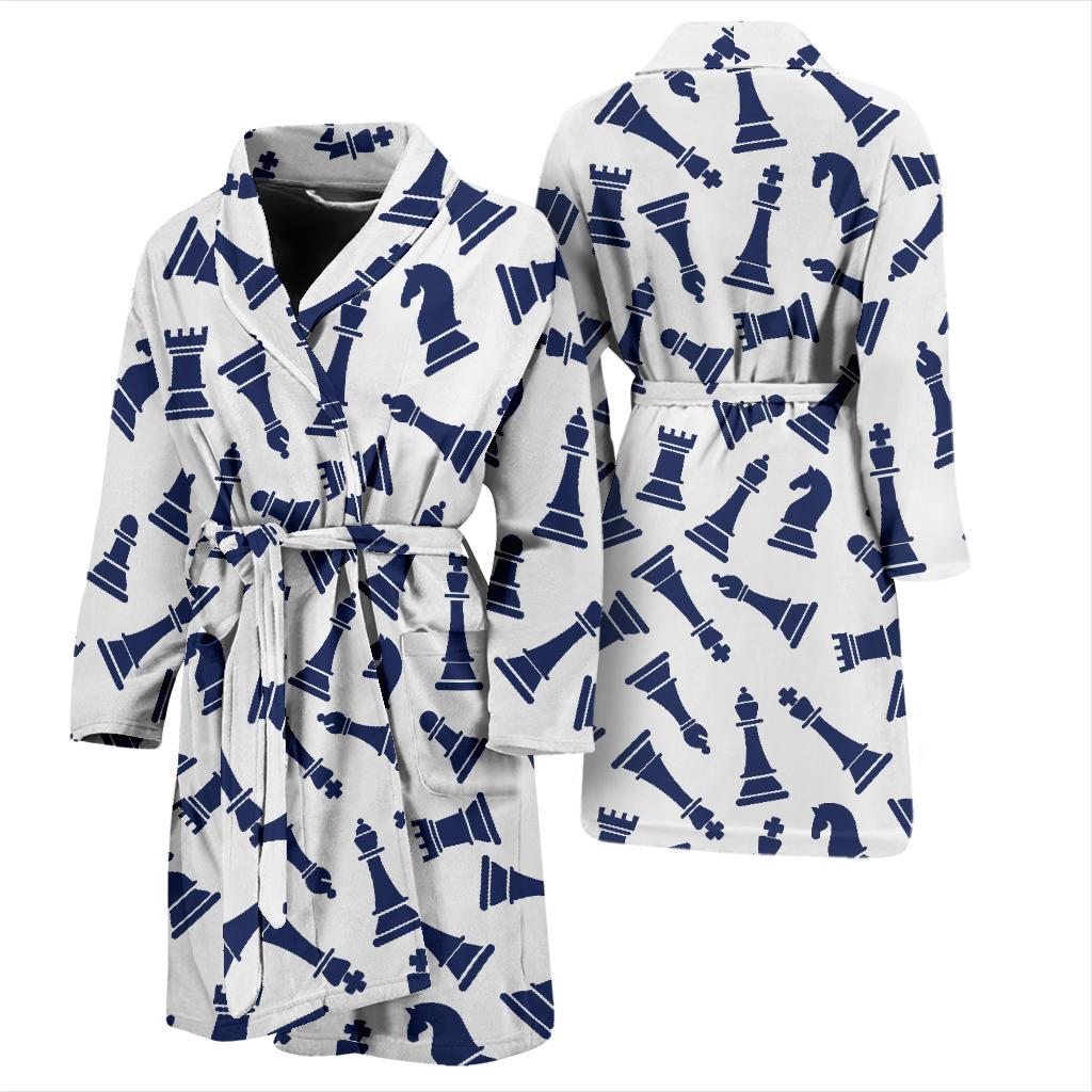Chess Pattern Print Design 03 Men Bathrobe-JORJUNE.COM