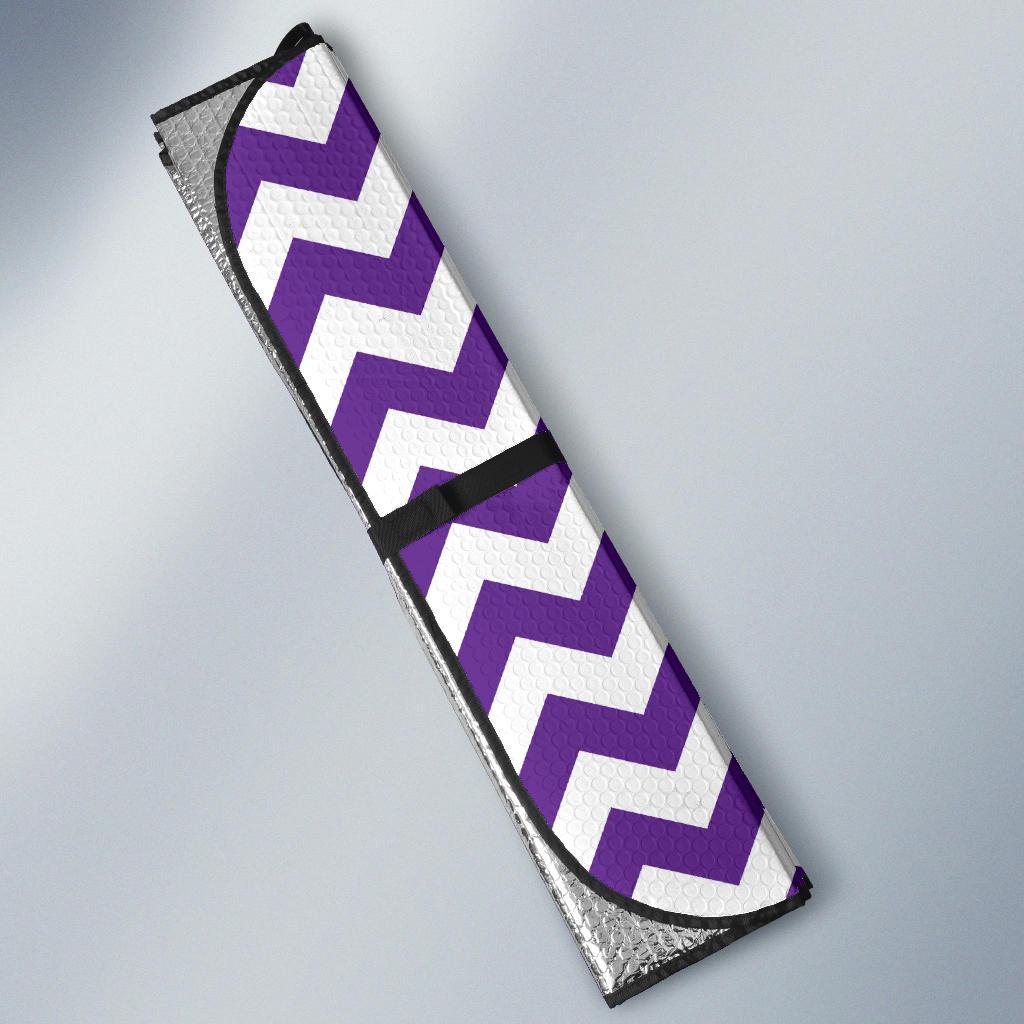 Chevron Purple Pattern Print Design 03 Car Sun Shade-JORJUNE.COM