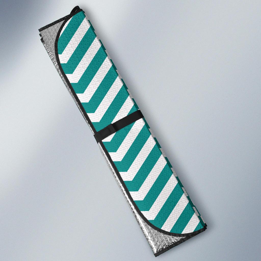 Chevron Teal Pattern Print Design 02 Car Sun Shade-JORJUNE.COM