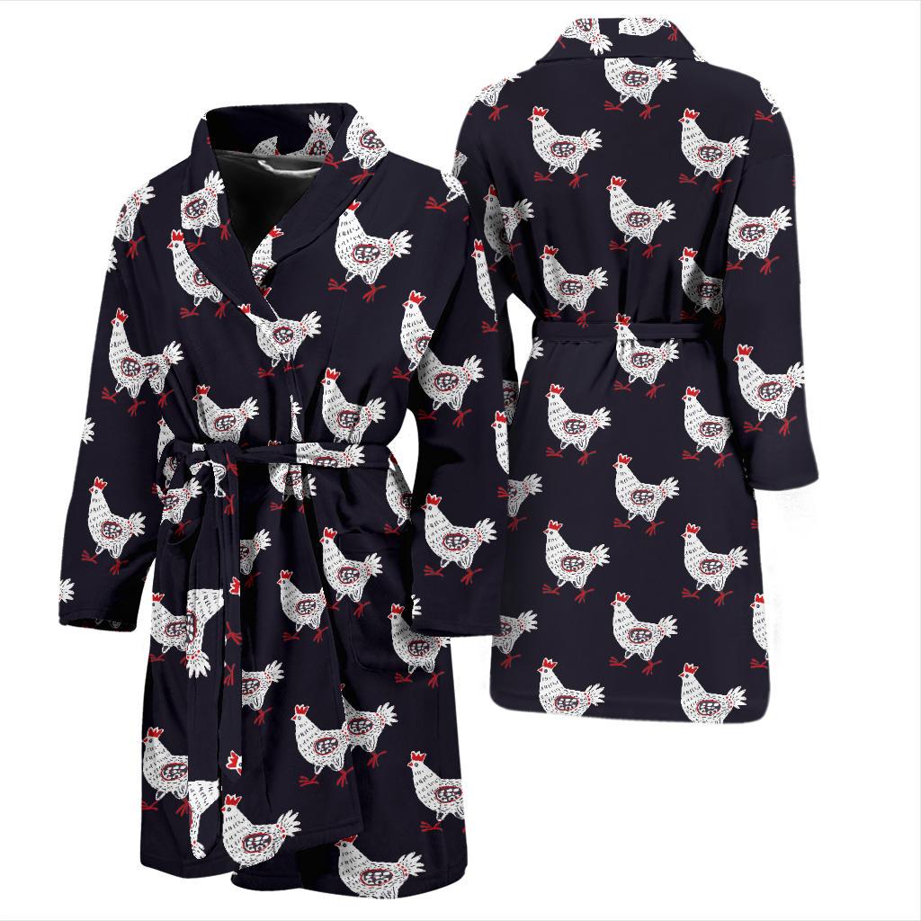 Chicken Pattern Print Design 03 Men Bathrobe-JORJUNE.COM
