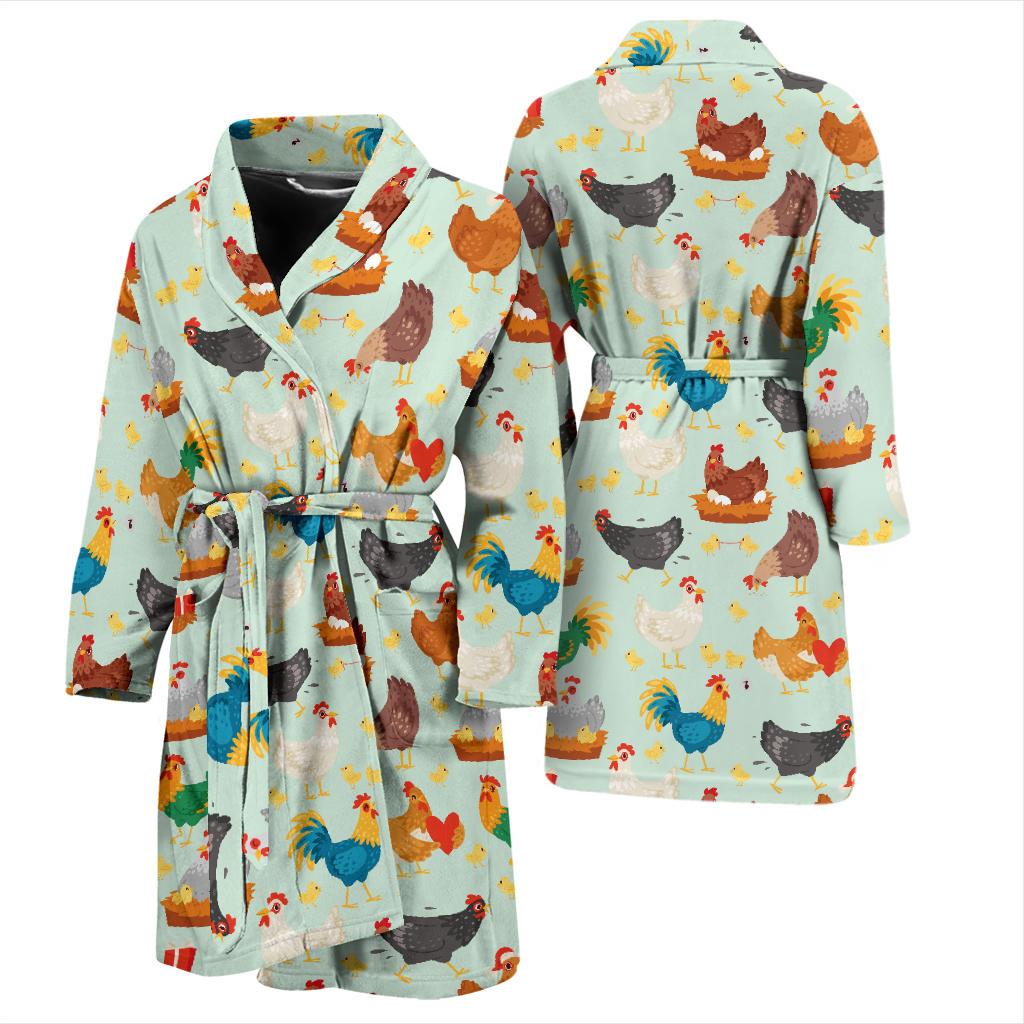 Chicken Pattern Print Design 07 Men Bathrobe-JORJUNE.COM