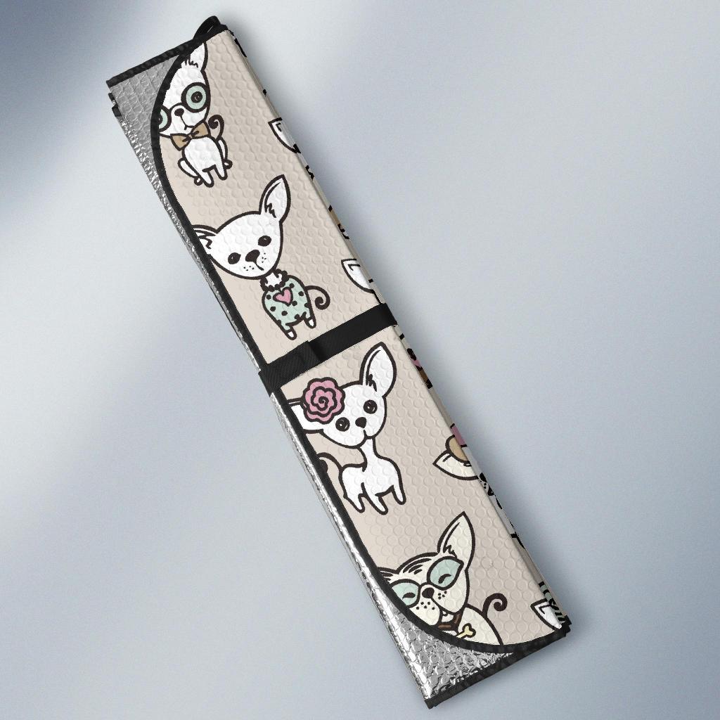 Chihuahua Pattern Print Design 02 Car Sun Shade-JORJUNE.COM
