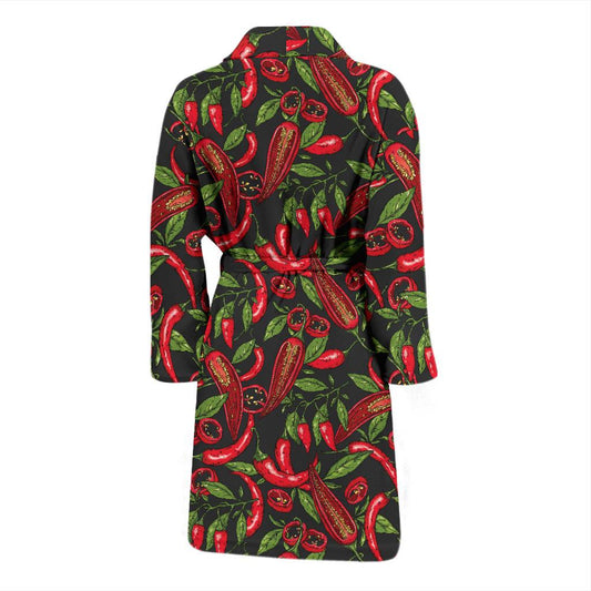 Chilli Pepper Pattern Print Design 02 Men Bathrobe-JORJUNE.COM