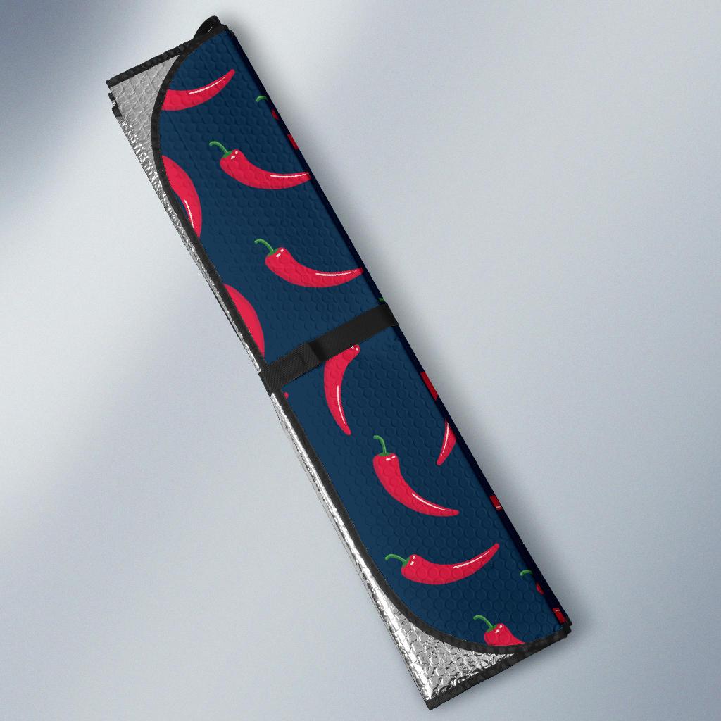 Chilli Pepper Pattern Print Design 03 Car Sun Shade-JORJUNE.COM