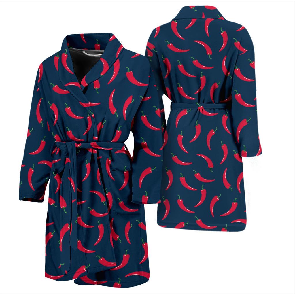 Chilli Pepper Pattern Print Design 03 Men Bathrobe-JORJUNE.COM