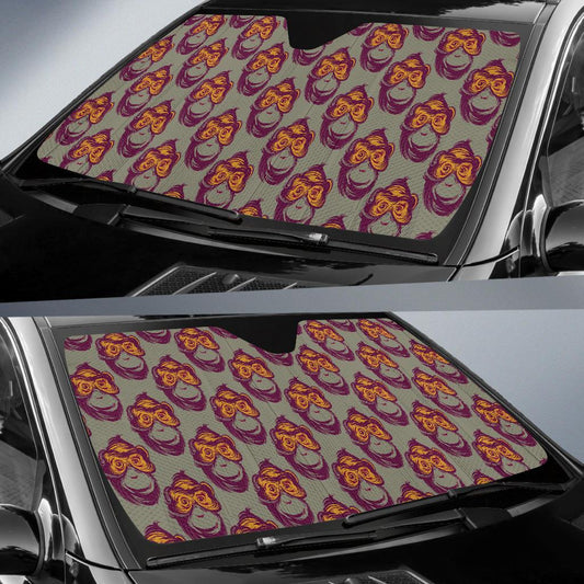Chimpanzee Pattern Print Design 02 Car Sun Shade-JORJUNE.COM