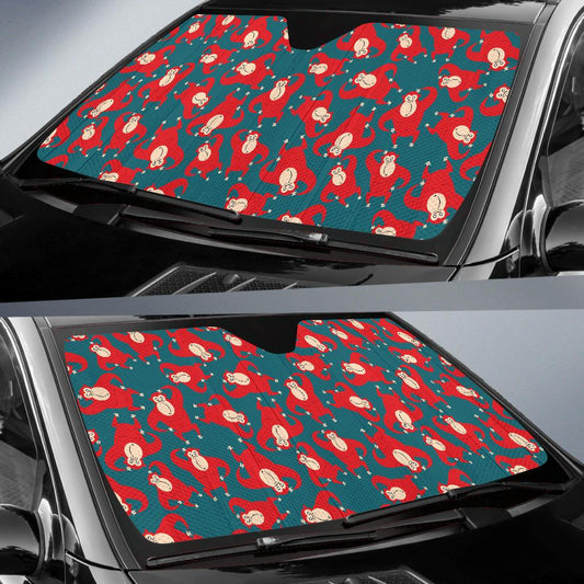 Chimpanzee Pattern Print Design 04 Car Sun Shade-JORJUNE.COM