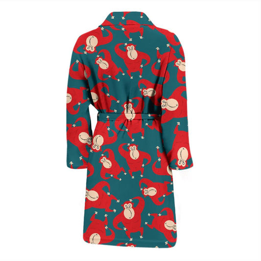 Chimpanzee Pattern Print Design 04 Men Bathrobe-JORJUNE.COM