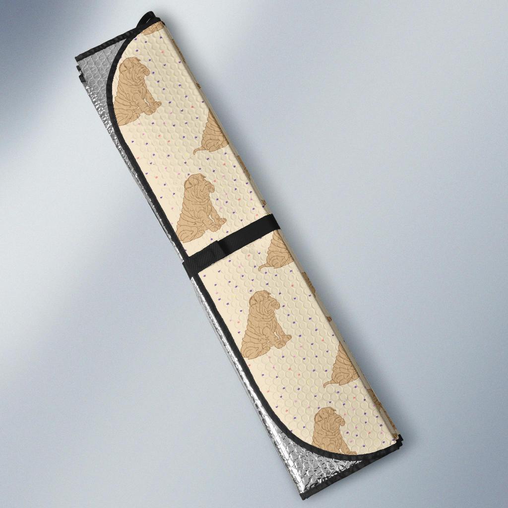 Chinese Shar Pei Pattern Print Design 01 Car Sun Shade-JORJUNE.COM
