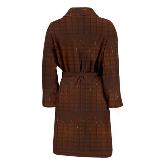 Chocolate Pattern Print Design 01 Men Bathrobe-JORJUNE.COM