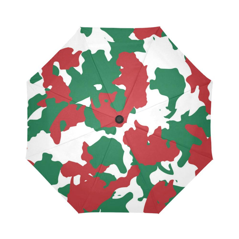 Christmas Color Camo Print Automatic Foldable Umbrella