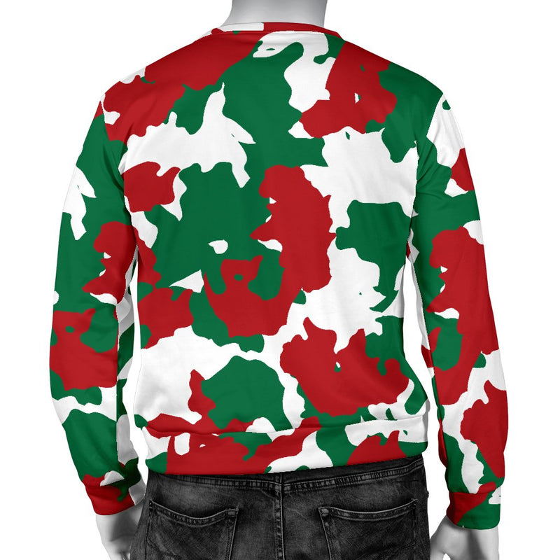 Christmas Color Camo Print Men Crewneck Sweatshirt