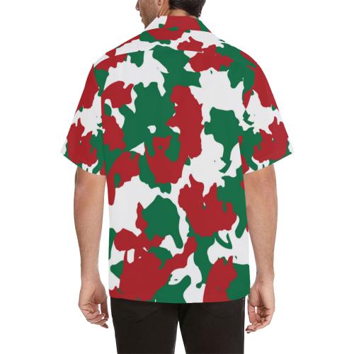 Christmas Color Camo Print Men Hawaiian Shirt