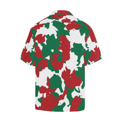 Christmas Color Camo Print Men Hawaiian Shirt
