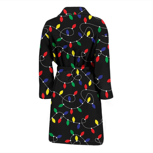 Christmas Light Pattern Print Design 04 Men Bathrobe-JORJUNE.COM