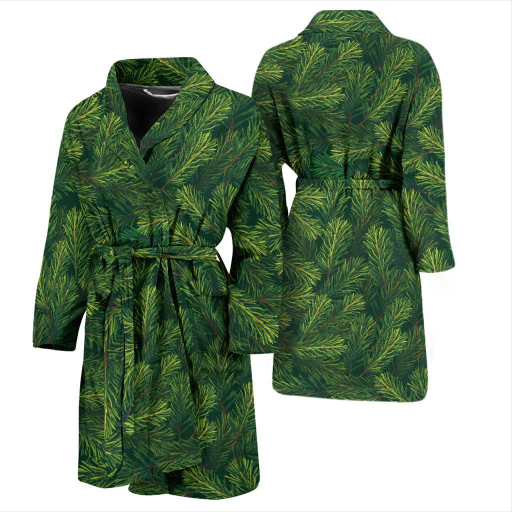 Christmas Tree Pattern Print Design 02 Men Bathrobe-JORJUNE.COM