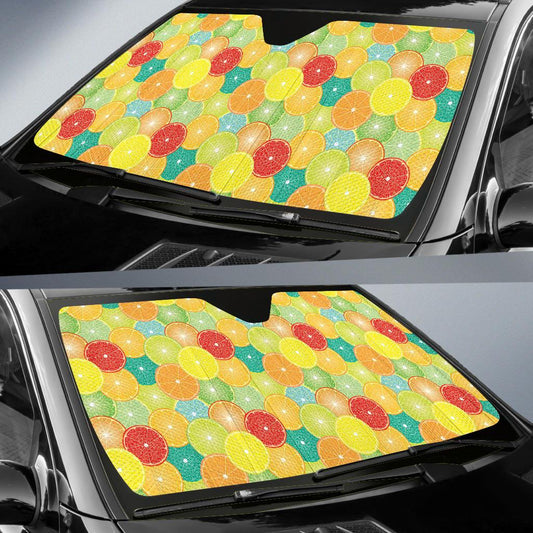 Citrus Pattern Print Design 01 Car Sun Shade-JORJUNE.COM