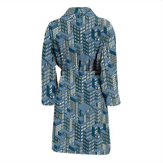 City Pattern Print Design 01 Men Bathrobe-JORJUNE.COM